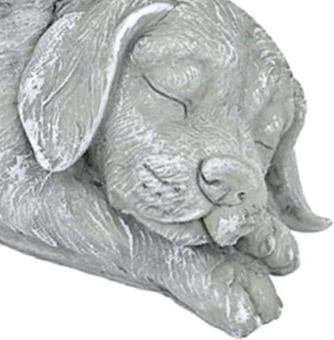 Pssopp Gifts Figurine Pet Memorial Stone for Cemetery Memorial Bereavement Gifts Figurine to Cherished Pets (Angel Dog)