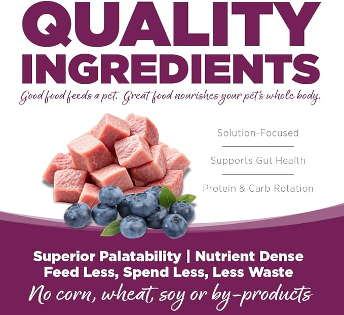NutriSource Pure Vita Grain Free Pork & Blueberry Dog Food, 25LB