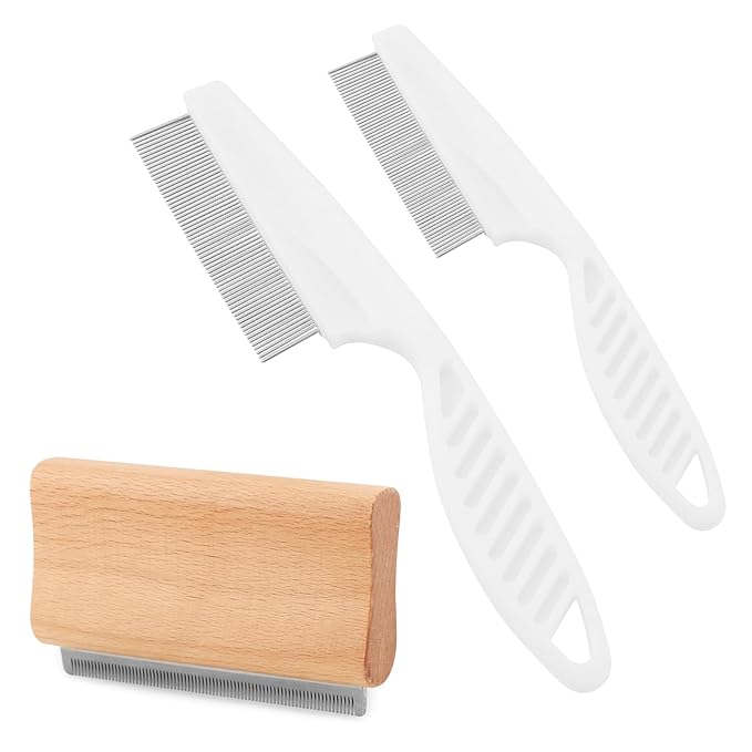 3pcs/pack Dog Brush for Shedding, Cat Brushes/Dog Brush Pet Hair Removal Tool with 2 Dematting Combs for Dogs, Cats, Horses, Painlessly Remove Grooming Supplies for Short & Long Hair, Fur & Dirt