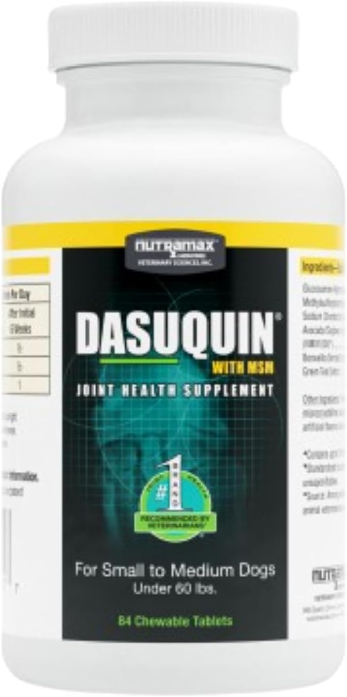 Nutramax Dasuquin for Small to Medium Dogs, Joint Health Supplement, Contains Glucosamine for Dogs, Plus Chondroitin, ASU, MSM and More, Supports Healthy Joints, Chewable Tablets, 84 Count