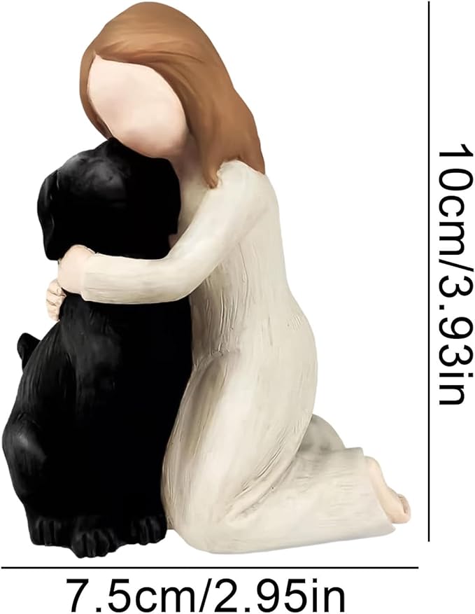 Generic Dog Lovers Figurines - Decorative Angel Dog Figurine | Sculpture for Pet Memorial, Dog Memorial, Dog Memorial for Dog Lovers for Shelf, Bedroom, Den, Dormitory, Tabletop, Apartment, Black