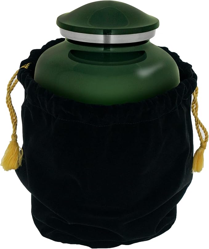 Homage Medium Custom Photo Pet Cremation Urn for Pet Ashes - Vase Style Pet Urn - 80 Cubic Inch Capacity - Personalization Included (Emerald Green)