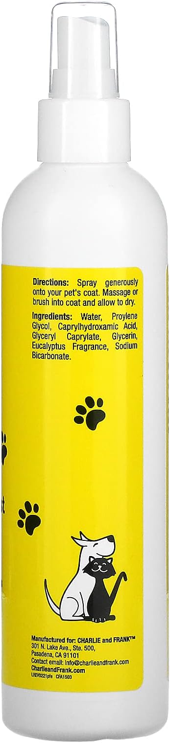 Charlie & Frank, Pet Smell Good Grooming Mist, in Between Bath Spray for a Clean & Shiny Coat, Eucalyptus, 8 fl oz (237 ml)