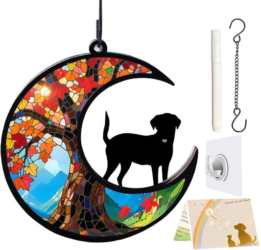 Dog Memorial Suncatcher, Loss of Dog Sympathy Gift for Pet Lovers, Cats Remembrance Ornament, Pet Memorial Gifts, Life Tree and Dog
