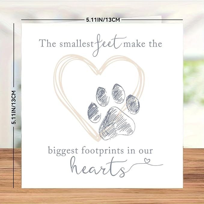 Sympathy Card for Loss of Pet Dog, The Smallest Feet Leave the Biggest Footprints in Our Hearts Condolence for Pet Owners