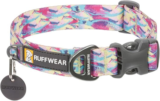Ruffwear, Front Range Dog Collar, Adjustable Tubelok Webbing, Lightweight, Side Release Buckle, Aluminum V-Ring, Durable for Everyday Use, Reef Fish, 20"-26"
