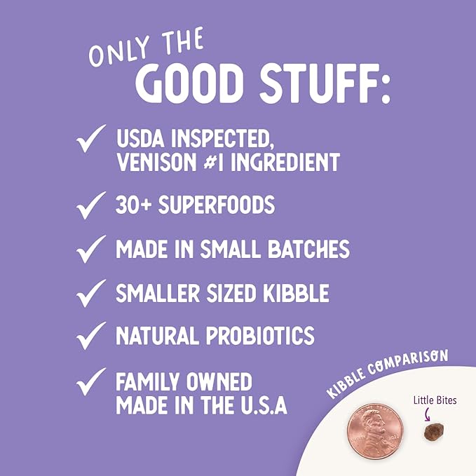 Health Extension Grain Free Venison & Sweet Potato Little Bites Small Kibble Formula with 30+ Superfoods Lean Protein, and Probiotics for Teacups, Toys & Miniature Dogs (3.5 lb)