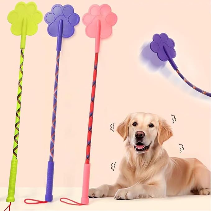 3 Pcs Dog Training Stick Pole, 16.73 Inch Puppy Training Tools Whip with Anti-Slip Handle, Outdoor and Indoor Exercise Interactive Dog Pole for Small Medium Dogs (GreenPurPK)