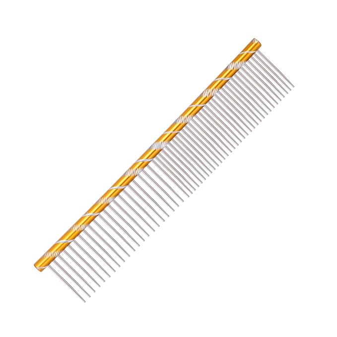 Combs for Grooming - Combs with Rounded Ends Stainless Steel Teeth Pet Comb Grooming Comb Cat Comb Metal Comb for Removing Tangles and Knots