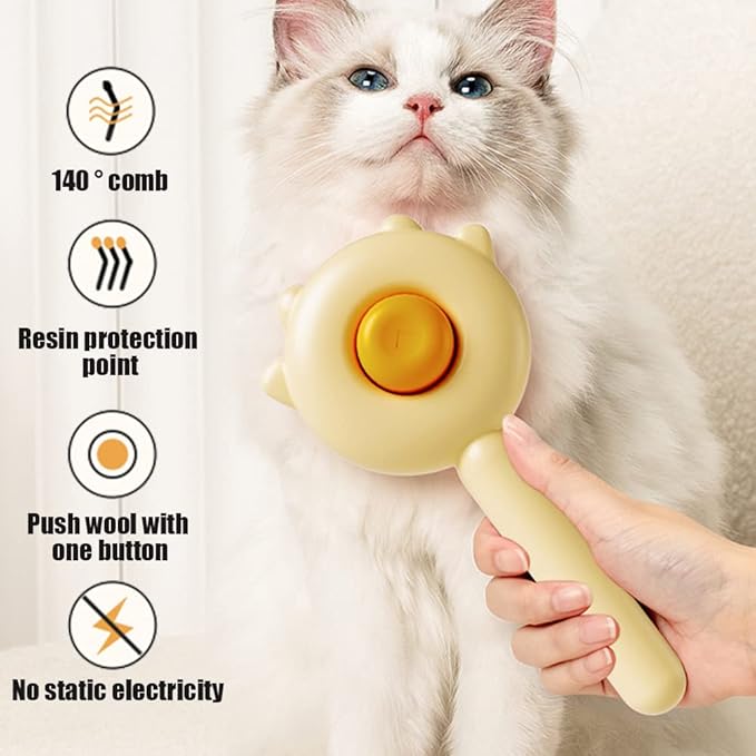 Magic Pet Comb, Pet Grooming Brush, Cat and Dog Brush for Shedding, Pet Massage Cleaning Slicker Brushes for Dogs Cats, Shedding Brush for Short or Long Haired Cat Dogs Tangled Hair (Orange-A)