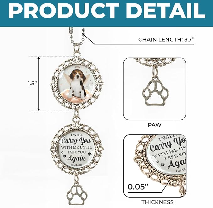Custom Photo You were My Favorite Hello, Personalized Memorial Metal Car Charm for Pet Loss Gifts, Dog Keepsake Memorial, Loss of Pet Sympathy Gift Dog Ornament, Car Interior Accessories