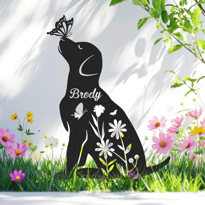 Custom Pet Grave Markers Dog Memorial Plaque, Memorial Yard Garden Outdoor Decor, Waterproof Metal Dog Grave Markers for Loss of Pets, Personalized Sympathy Remembrance Gift