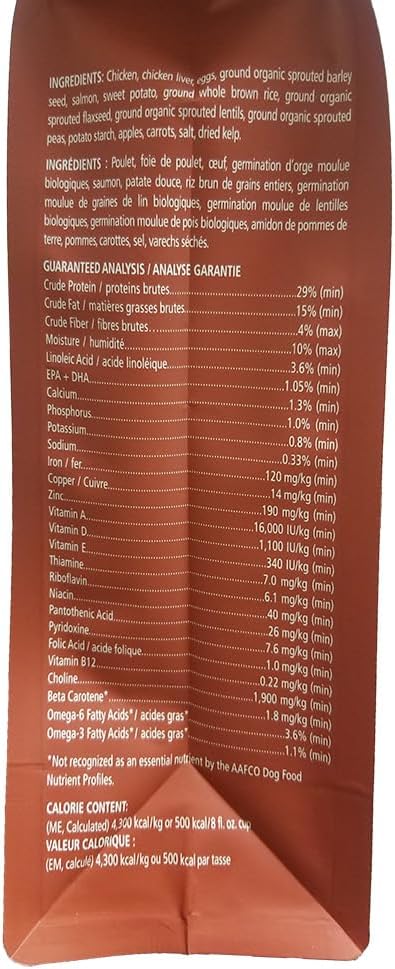 CARNA4 Air Dried Dog Food, Chicken Recipe, Quick Baked Whole Food Nutrition with Sprouted Seeds, Natural Probiotics & Enzymes, No Synthetics - 6 Pound