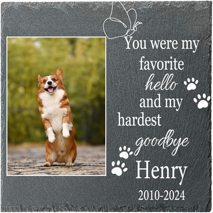 Dog Memorial Gifts for Loss of Dog Garden Stone, Personalized Pet Memorial Stones, Pet Remembrance Gift, in Memory of Dog Cat, Loss of Pet Sympathy Gift, Pet Loss Gifts