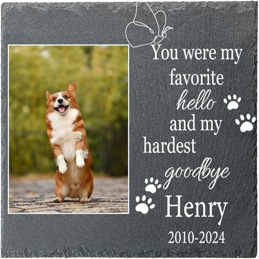 Dog Memorial Gifts for Loss of Dog Garden Stone, Personalized Pet Memorial Stones, Pet Remembrance Gift, in Memory of Dog Cat, Loss of Pet Sympathy Gift, Pet Loss Gifts