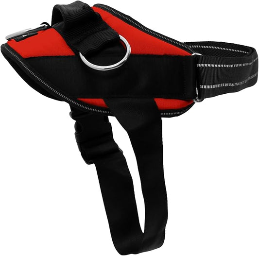 ShawnCo Essential Dog Harness, No-Pull Pet Vest with 3 Leash Clips, No Choke, Reflective, Adjustable and Padded, for Easy Walking and Training for Small, Medium and Large Dogs (Mustang Red, XL)