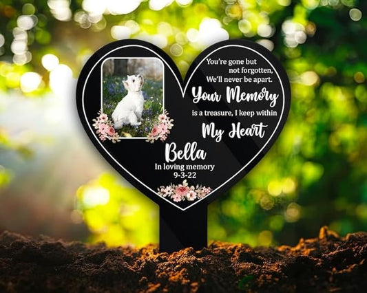 Personalized Dog Memorial Stake Custom Dog Cat Photo Pet Cemetery Decor Metal 12x12 inch Pet Grave Marker Dog Loss Gift Sympathy Gift for Dog Lover (Style 35)