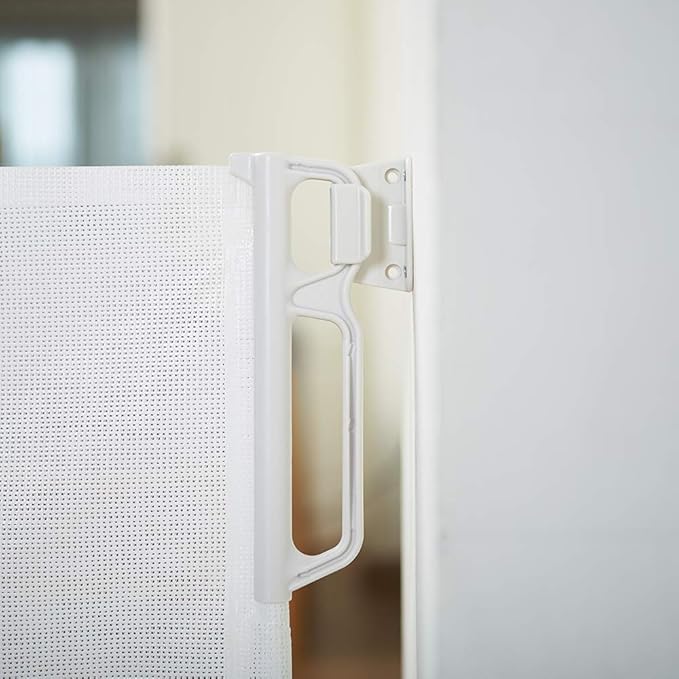 EasyBaby Retractable Baby Gate, 33" Tall, Extends up to 55'' Wide, White/Child Safety Baby Gates, Pet Retractable Gates for Stairs, Doorways, Hallways, Indoor and Outdoor