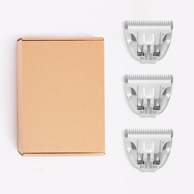 3 Pieces of Replacement Blades for Pet Hair Trimmers,Easy to Put On & Off Waterproof Ceramic Blades for Dog Grooming Shavers,3 PCs in 1 Box