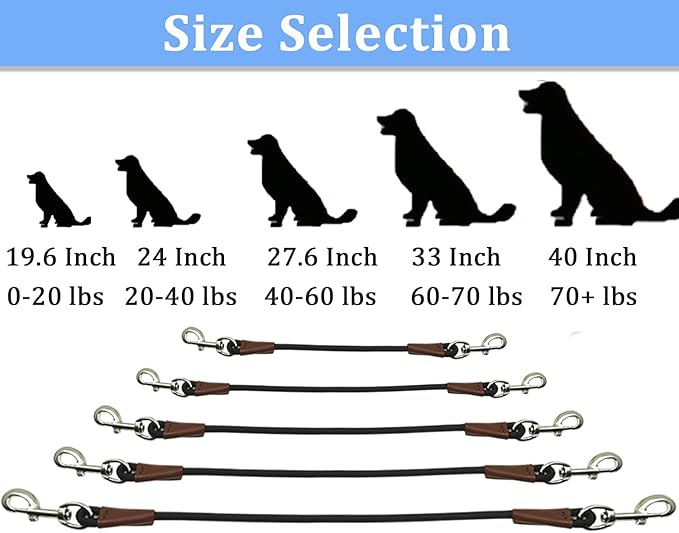 MayPaw Training Tie Down- Short Dog Tether Indoor- Strong Rope Dog Car Leash Seat Belt- 5 Sizes Vehicle Safety Restraint Lead for Small Medium Large Dogs, 33 Inch