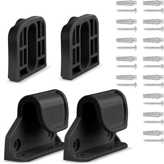 HAMOPY Auto-Lock Retractable Baby Gate Replacement Parts, Original Hardware Set (Including 2 x Latches + 2 x Brackets + 1 x Floor Hook + 1 Set of Screws) Only Fit 55“&71” Auto-Lock Baby Gate(Black)