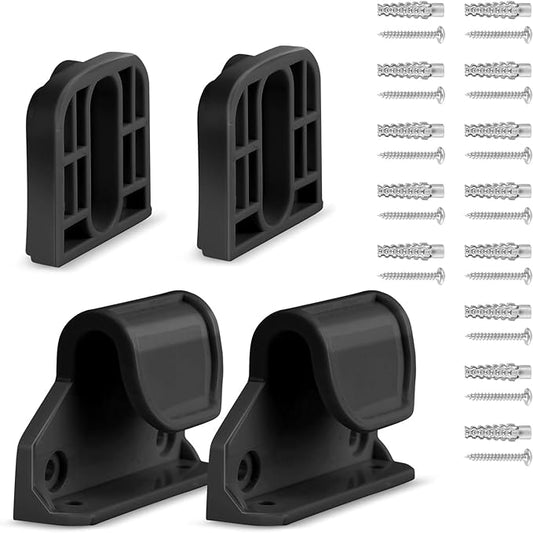 HAMOPY Auto-Lock Retractable Baby Gate Replacement Parts, Original Hardware Set (Including 2 x Latches + 2 x Brackets + 1 x Floor Hook + 1 Set of Screws) Only Fit 55“&71” Auto-Lock Baby Gate(Black)