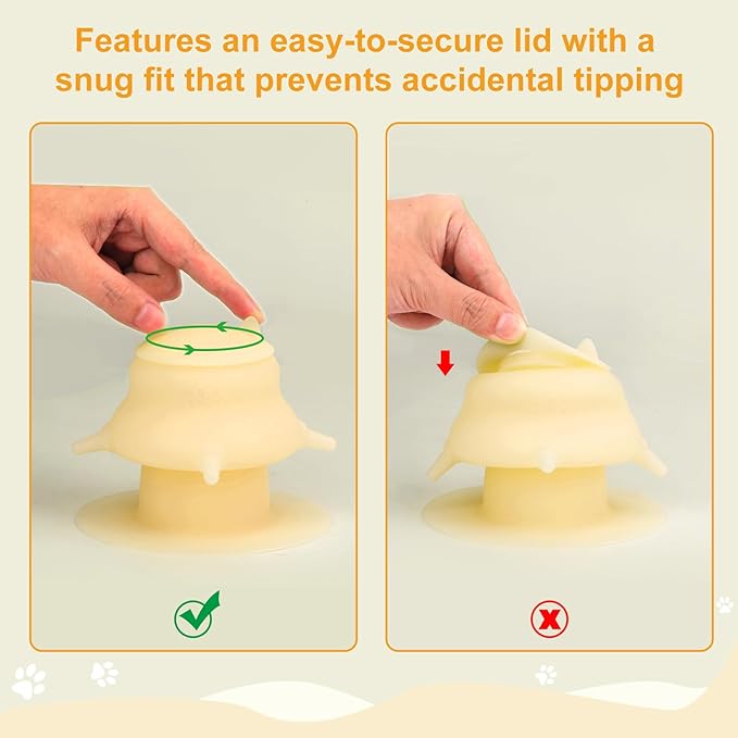Puppy Milk Feeder,Dispenser Food Grade Silicone with 4 Dummy Nipples 230ml Capacity,Leak Proof Ideal Height Strong Suction,Puppy Milk Feeding Station for Newborn Dogs(Orange)