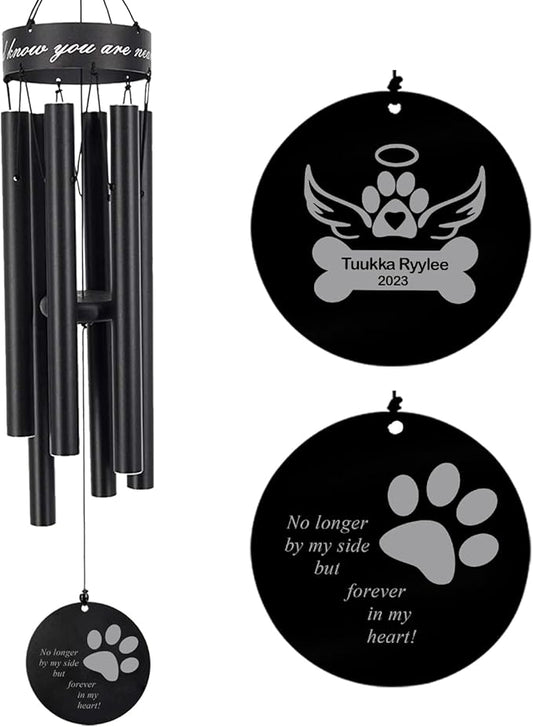 30 Inchs Memorial Wind Chimes for Pets, Dogs, Produced in USA Deep Tone Personalized Wind Chimes Memorial Gifts for Loss of Dog Pet, Pets Passing Away Gifts for Sympathy Bereavement, Remembrance Gift