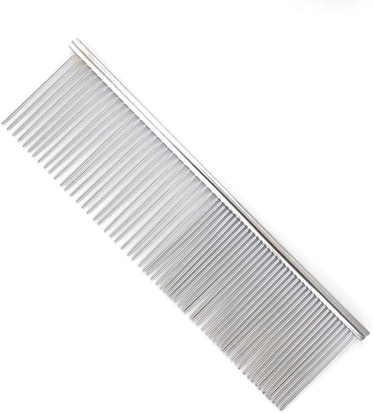 1Pc Grooming Comb Dematting Removing Dead, Matted or Knotted Hair Stainless Steel Pet Grooming Comb for Cats, Dogs (Medium)