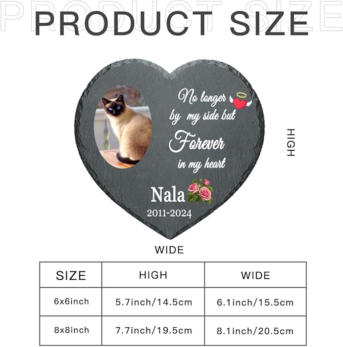 Pet Memorial Stone with Photo Outdoor, Pet Memorial Stone, Cat Memorial Stone, Pet Grave Marker Headstone, Personalized Pet Memorial Gift, Loss of Dog Cat Sympathy Gift