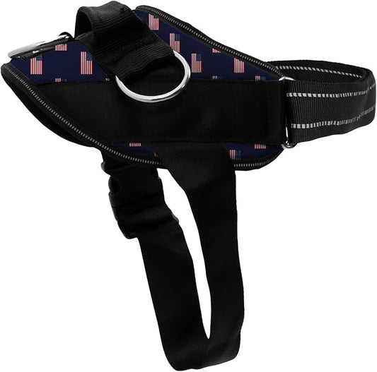 ShawnCo Essential Dog Harness, No-Pull Pet Vest with 3 Leash Clips, No Choke, Reflective, Adjustable and Padded, for Easy Walking and Training for Small, Medium and Large Dogs (USA Flag,XS)