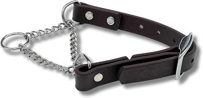 Martingale Collar for Dogs, Biothane, Stainless Steel Hardware, No Pull, Made in The USA, Professional Grade, XS, Brown