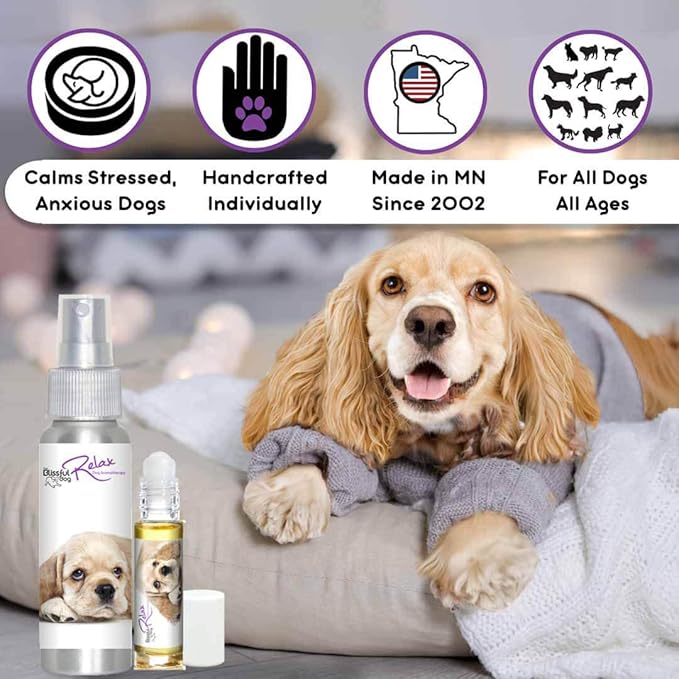 The Blissful Dog Cocker Spaniel Relax Dog Aromatherapy Spray for Your Dog's Anxiety