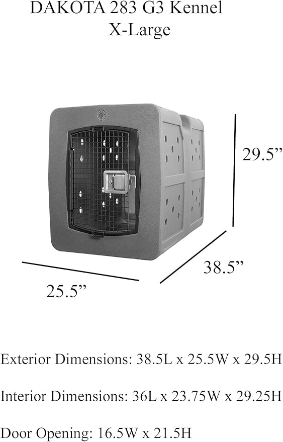 dakota283 D2-G3XLG-FRM-COY Extra Large Kennel - Frame Door - Coyote Granite