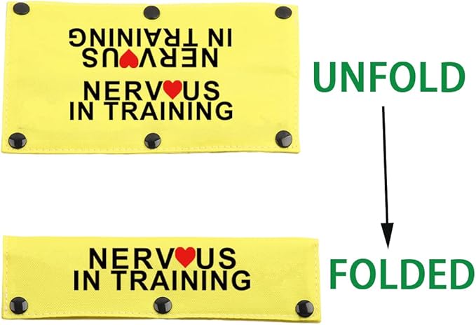 JXGZSO in Training Nervous Anxious Dog Leash Sleeve Dot Not Pet Working Dog Leash Sleeve Service Dog Leash Wrap (Nervous in Train DLS)