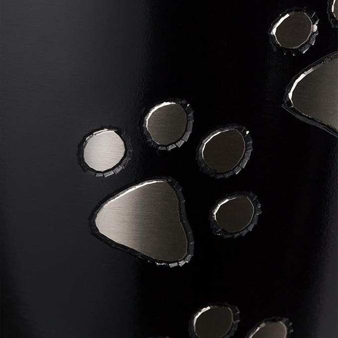 Kennedy Paws Series Pet Urn for Dogs and Cats, Handmade Aluminum Memorial Cremation Urn (Small - Pets up to 25 lbs, Ebony)