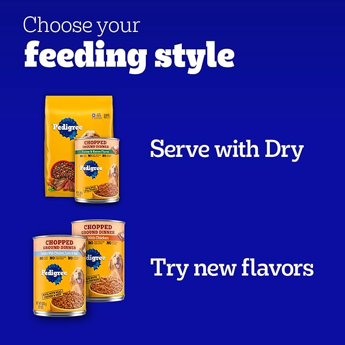 Pedigree Small Dog Tender Bites in Gravy Wet Dog Food Cans, Chicken & Vegetable Flavor, 13.2 oz. Cans, 12 Count