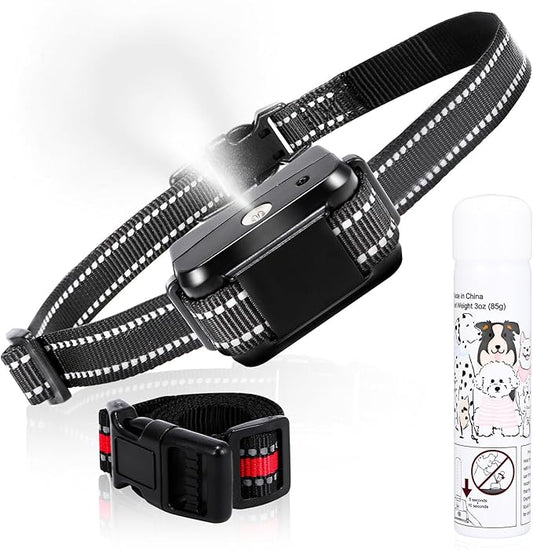 Citronella Bark Collar, Rechargeable Anti Bark Collar [1 Citronella Spray Refill] 2 Adjustable Spray & Sensitivity Level Humane No Shock Barking Collar for Small Medium Large Dogs/Breed