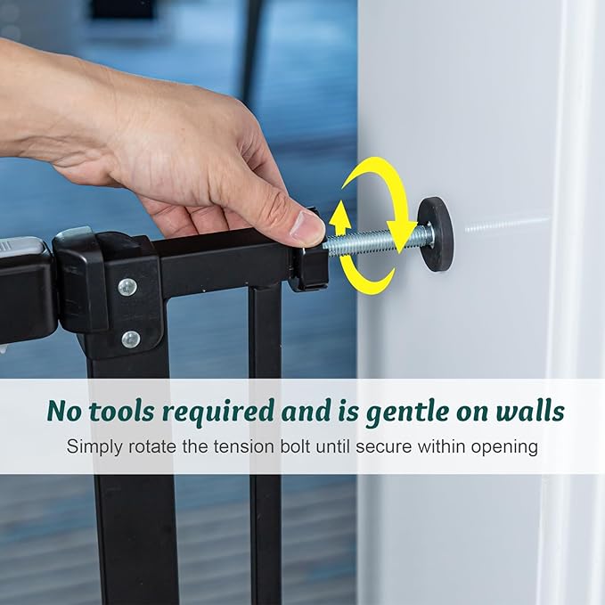 Kinfant Baby Gate, Extra Tall Walk Thru Baby Gate Kit with 6-Inch Extension, Pressure Mounting & Wall Cups, 41-Inch (1 Count, Pack of 1)