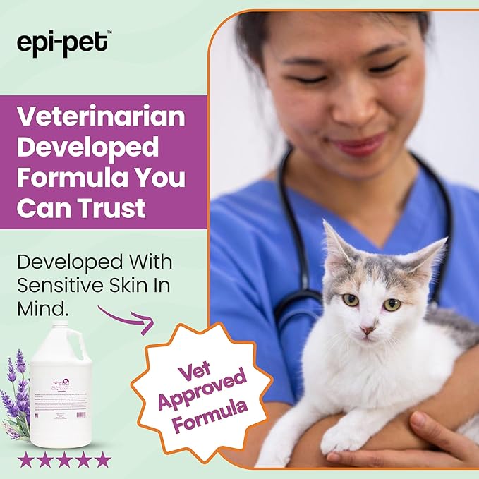 Epi-Pet Veterinary Formulated Dog Hot Spot and Dog Itch Spray, Pet Skin Treatment Spray for Allergies, Deshedding and Redness, Use it as Skin and Coat Conditioner, 1 Gallon (Pack of 2), Lavender