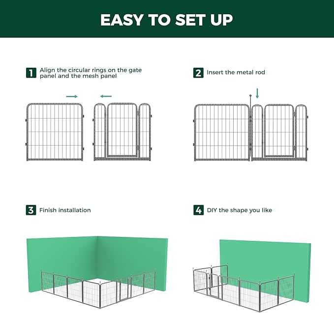 FXW Aster Dog Playpen Designed for Yard, 24inch 32 Panels