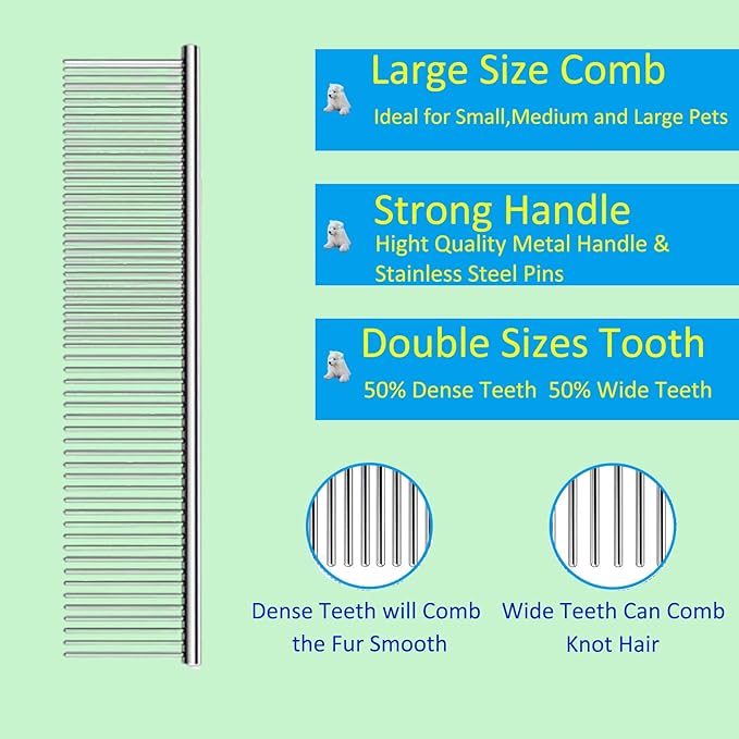 Doodle Brush for Dogs - Goldendoodle Brush with Poodle Comb - Goldendoodle Must Haves Grooming Tools - Pet Comb Value Kit Designed for Doodles, Labradoodles, Bernedoodles - Large-Extra Long Pin 31mm