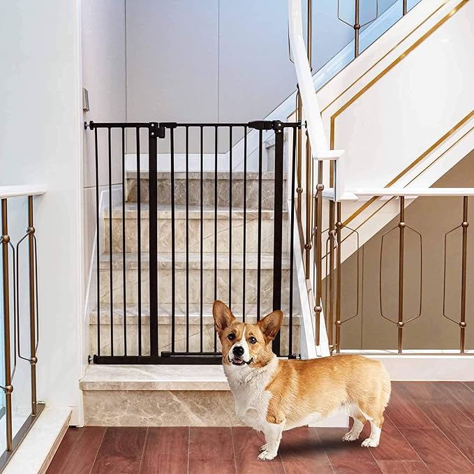 Kinfant Baby Gate, Extra Tall Walk Thru Baby Gate Kit with 6-Inch Extension, Pressure Mounting & Wall Cups, 41-Inch (1 Count, Pack of 1)