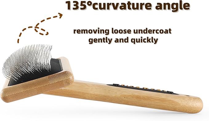 Dog Slicker Brush for Shedding Medium or Long Haired Pets Grooming Brush for Large Dogs to Remove Loose Hair Tangles and Knots L