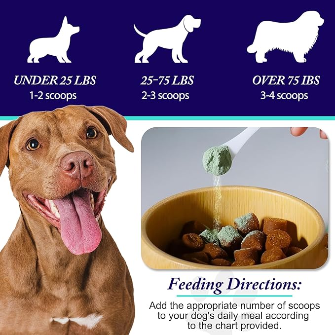 Dog Teeth Cleaning Powder - Dog Dental Powder - Plaque Off Pet Tooth Cleaning lab co - Targets Tartar & Reduces Plaque & Bad Breath - Teeth Cleaning Made Easy for Small, Medium, Large Dogs