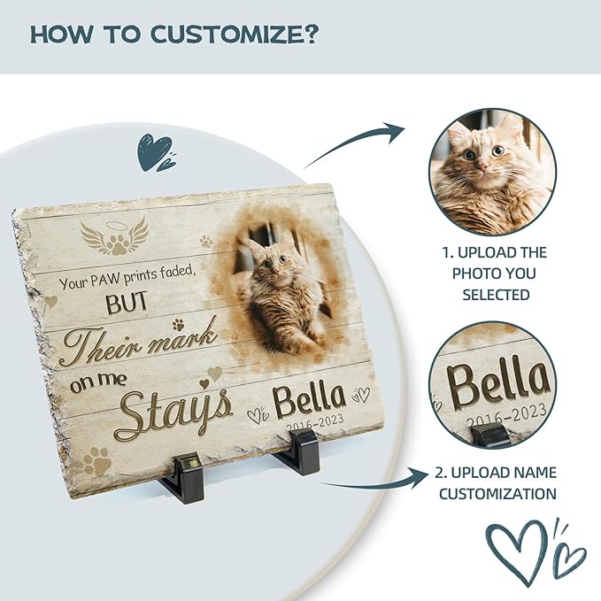 Goodoo Dog Memorial Gifts for Loss of Dog, Personalized Pet Memorial Stone Plaque, Sympathy Gift for Pet Lovers, Changing Colorful Background to Paint Loving Memory, Garden Decor