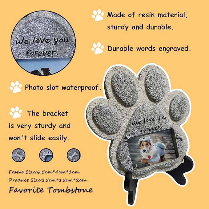 Pet Memorial Stones, Dog Memorial Gifts for Loss of Dog,Indoor Outdoor Headstones for Grave Loss of Pet's Spiritual Resting Place