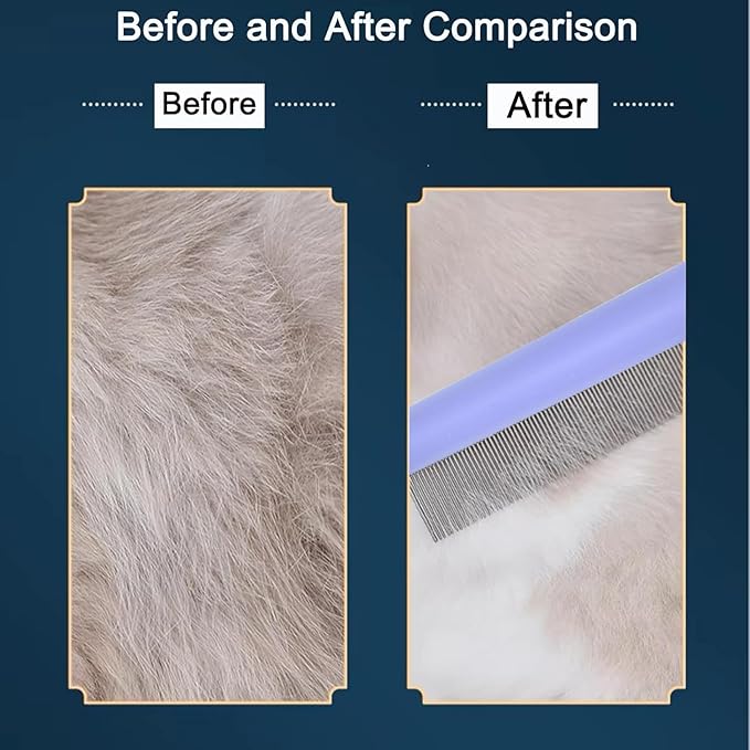 Small Dog Grooming Comb - Perfect for Shih Tzus, Yorkies, and Maltipoos - Ideal Puppy Hair Brushes for Maltese and Small Breeds (Purple)