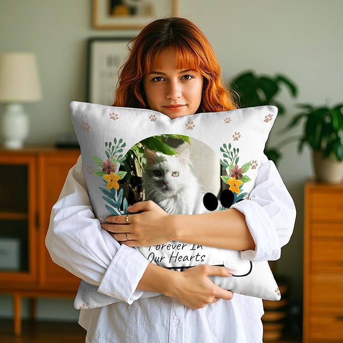 Custom Dog Memorial Throw Pillow with Photo - Personalized Loss of Dog Sympathy Gift for You | Pet Memorial Gifts for Dogs/Cats (Style 3)