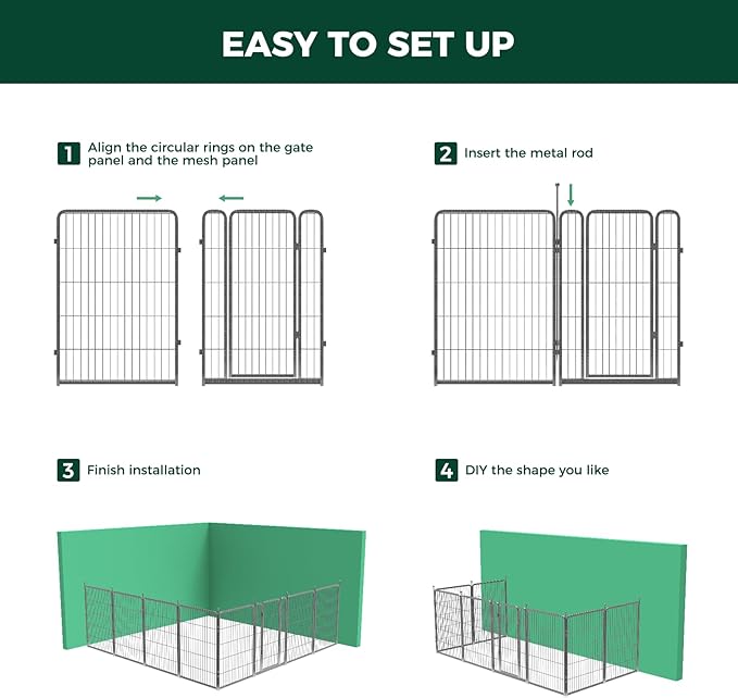 FXW Aster Dog Playpen Designed for Yard, 40inch 24 Panels